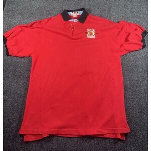 Vintage 1994 1995 Nebraska Huskers National Champions Polo Shirt Red XL Resort